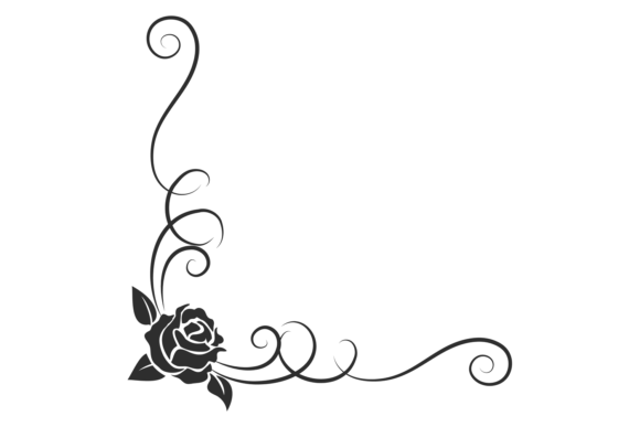 Download Floral Corner. Calligraphic Border with - Floral Collection