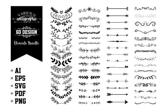 Download Various Calligraphic Design Elements Set - Design Collection